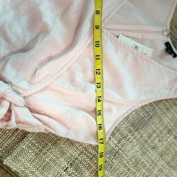 🌸NWT - ANN TAYLOR LINEN BLEND V-NECK WRAP DRESS - Picture 11 of 13